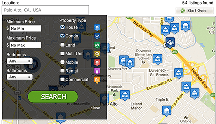 Interactive Map Search