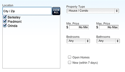 Optima Express property search form
