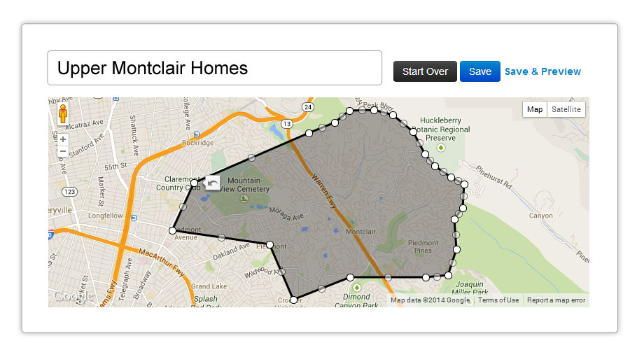 upper montclair homes on a map