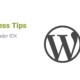 WordPress Tips for iHomefinder IDX