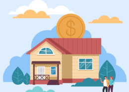 graphic of two people buying a home