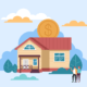 graphic of two people buying a home