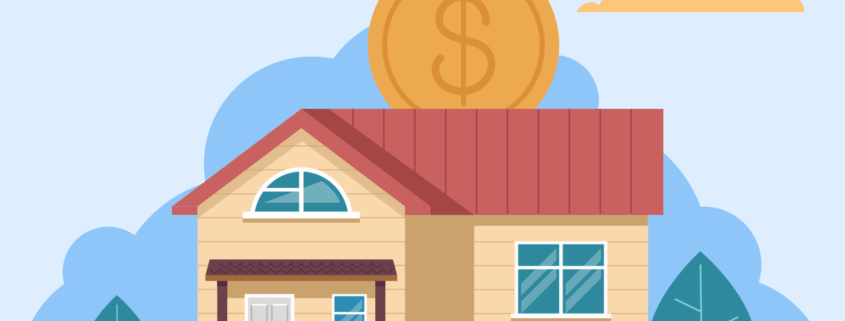 graphic of two people buying a home