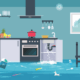 graphic of a kitchen flooding