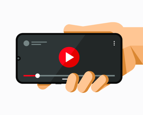 graphic of a video playing on a smartphone