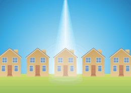 graphic of a house with a spotlight