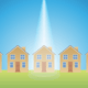 graphic of a house with a spotlight