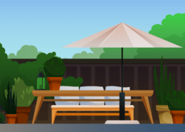 graphic of an outdoor patio