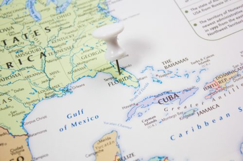 Florida and Puerto Rico map