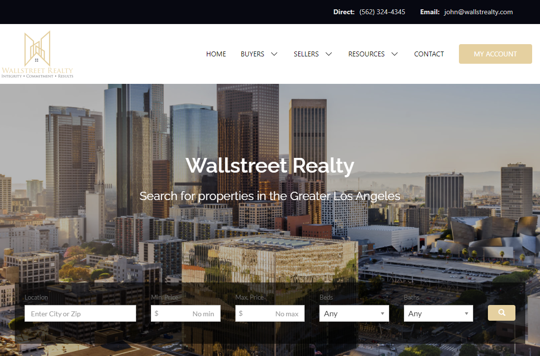 Wallstreet Realty client website example