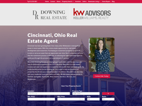 Downing Real Estate website home page