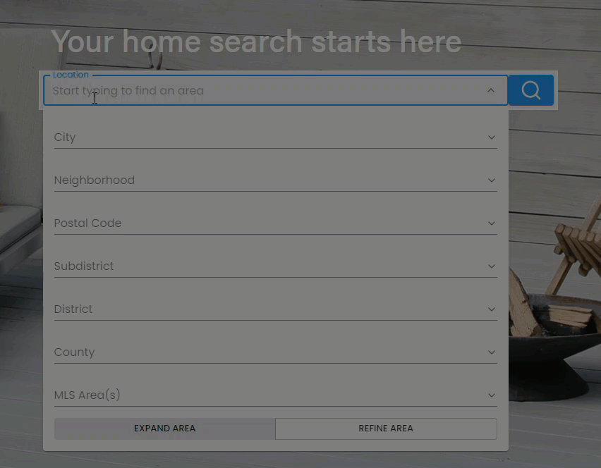 Auto-suggest property search demonstration