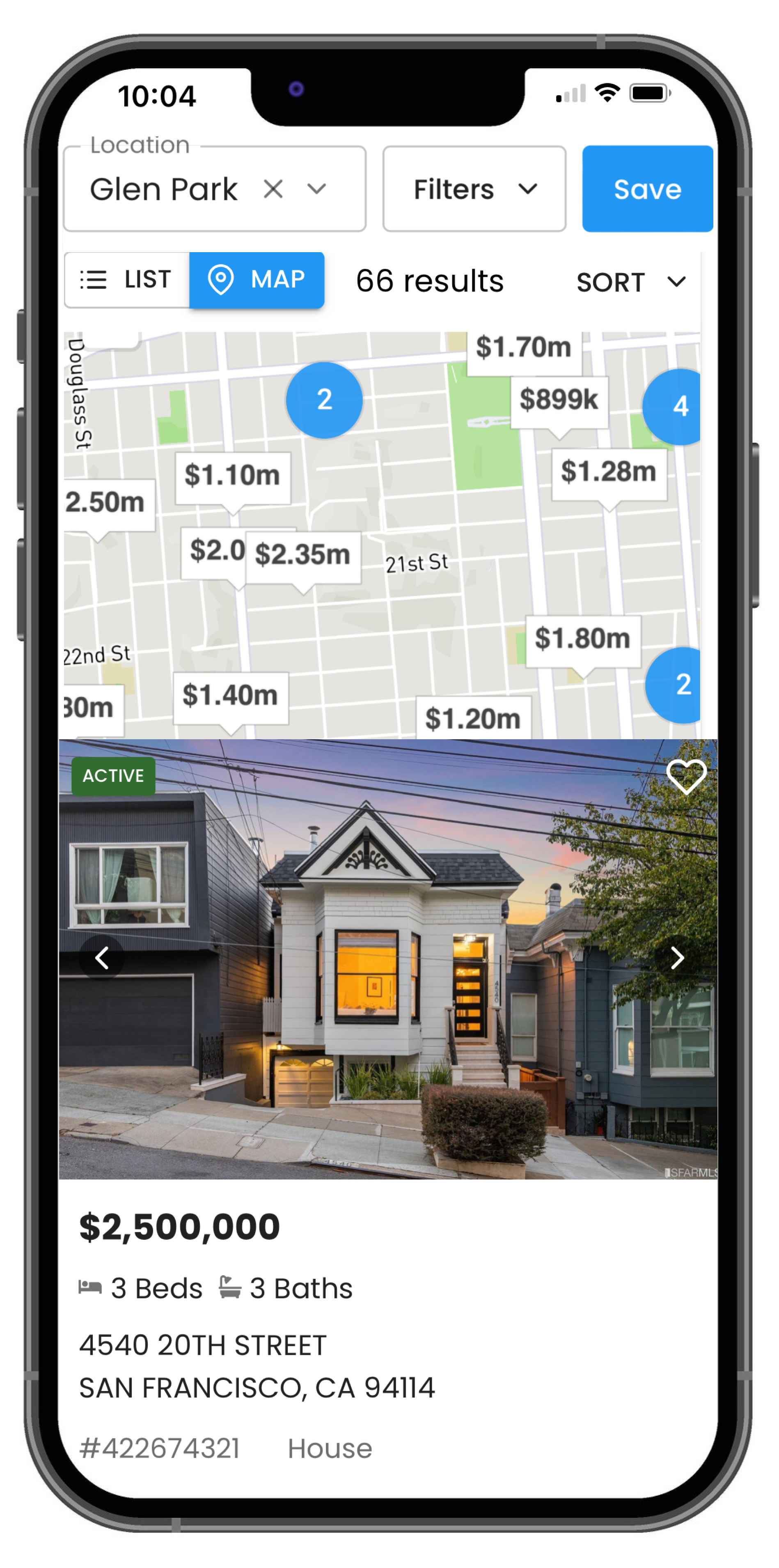 property search on phone