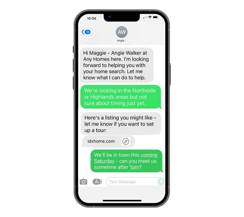 image of an iphone text screen