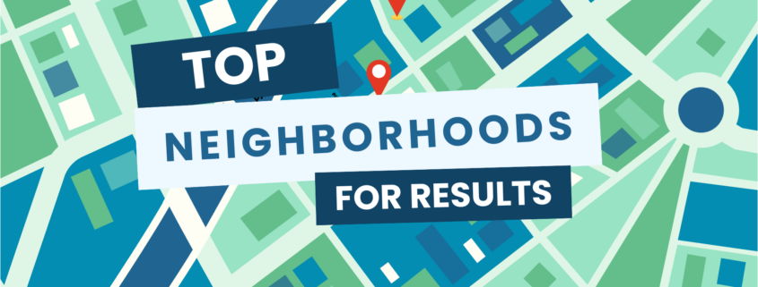 Graphic showing a neighborhood