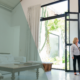 Real estate agent showing a property